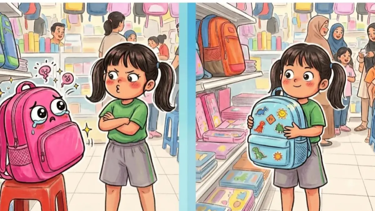 Ilustrasi Anak Perempuan yang Tidak Menyukai Warna Pink. (AI Generated)