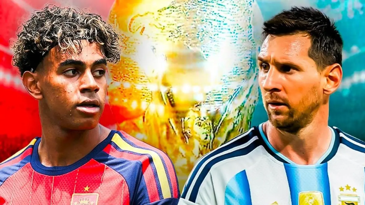 Ilustrasi Lamine Yamal dan Messi. (X) 