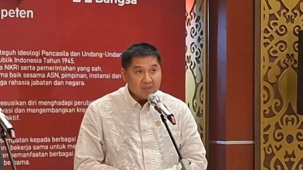 Menteri Perumahan dan Kawasan Permukiman (PKP) Maruarar Sirait menyampaikan keterangan kepada wartawan di Jakarta, Rabu (22/7/2026). (ANTARA/Aji Cakti)