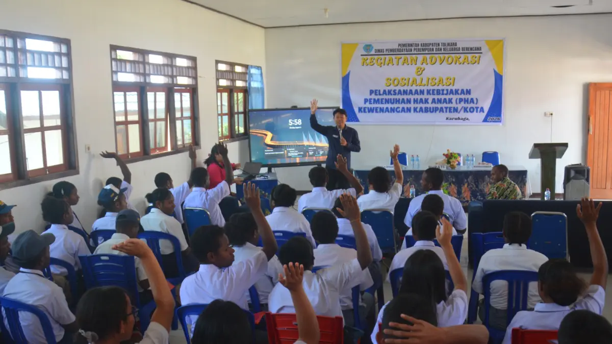 Suasana Advokasi dan sosialisasi pemenuhan hak anak di aula SMP YPPGI Karubaga, Selasa ( 4/8/2026)
(CEPOSONLINE.COM/ DISKOMDIGI TOLIKARA)