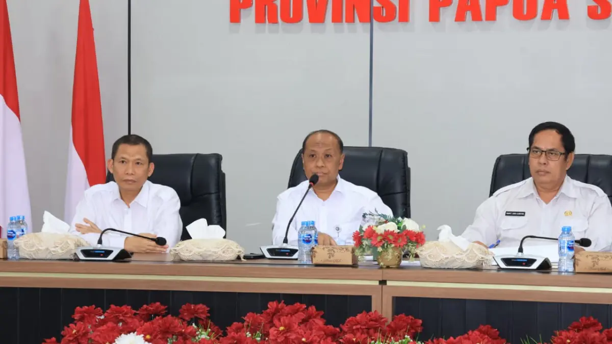 Pemerintah Pusat bersama Pemerintah Provinsi Papua Selatan saat membahas masalah tanah di Muting dan Elikobel, Rabu (6/8/2026)(CEPOSONLINE.COM/BIRO UMUM PAPSEL)&nbsp;
