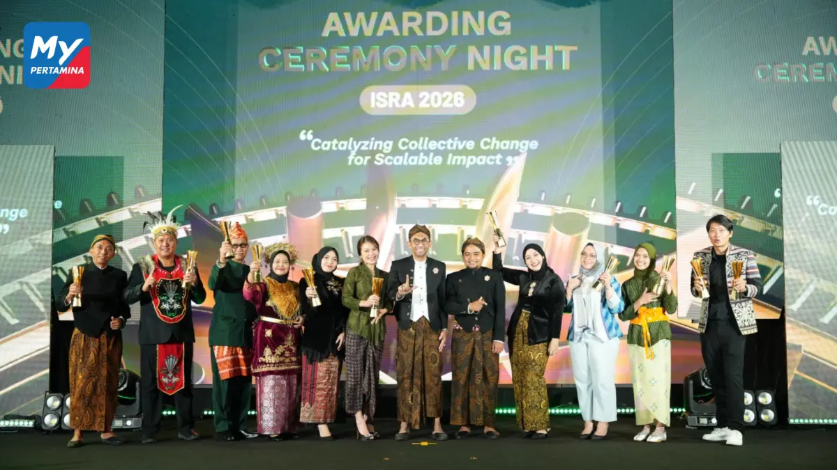 Penyerahan piagam bagi Pertanian Patra Niaga Regional Papua Maluku, pada Ajang Indonesia Social Responsibility Award (ISRA) 2026, yang dilaksanakan di Jakarta, Jumat (7/8/2026).