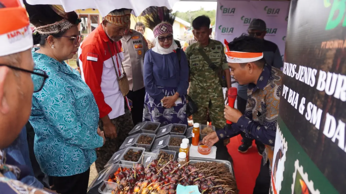 PT BIA saat tampil pada pameran Pembangunan dan Potensi Kampung yang digelar di halaman Kantor Distrik Ulilin, Kabupaten Merauke, Sabtu (1/8/2026).
(CEPOSONLINE.COM/ISTIMEWA)&nbsp;