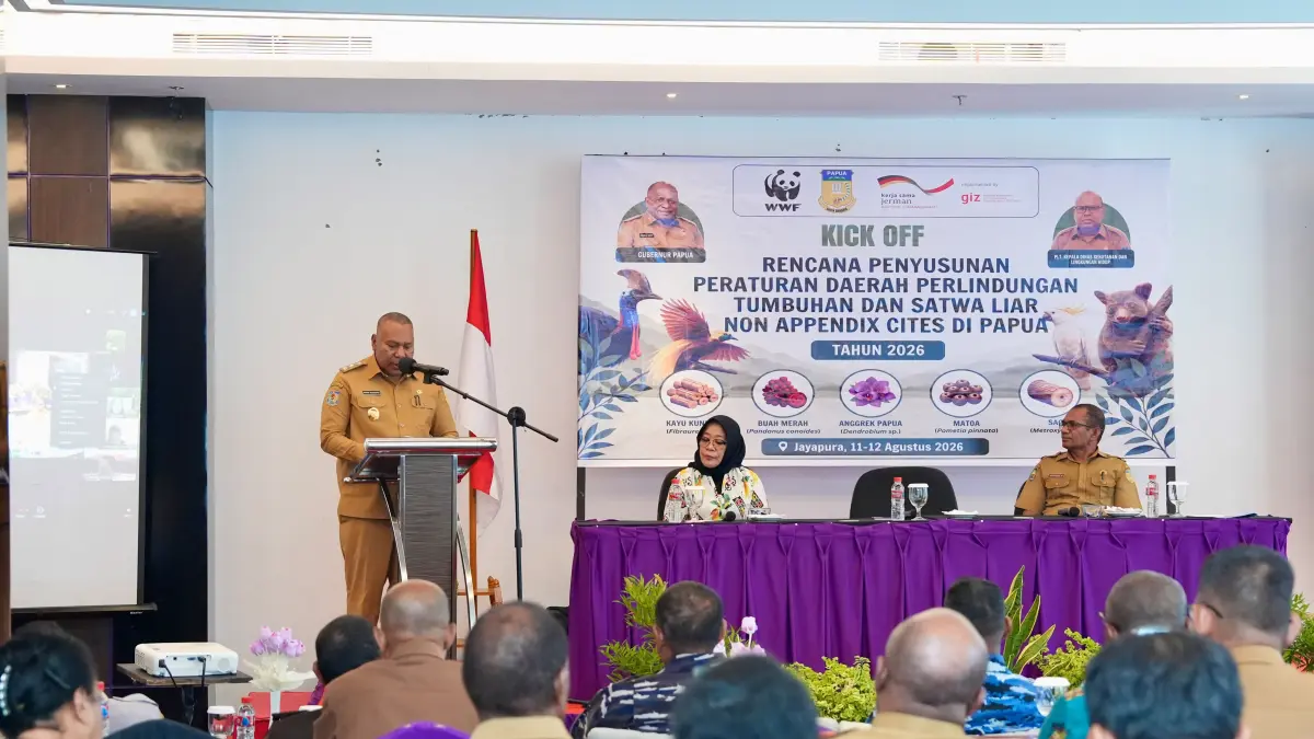 Kick off penyusunan Raperda tentang Perlindungan Tumbuhan dan Satwa Liar Non-Appendix CITES Provinsi Papua Tahun 2026 yang dibuka Wakil Gubernur Papua, Aryoko A.F. Rumaropen, Selasa (11/8/2026).(CEPOSONLINE.COM/HUMAS PEMPROV).
