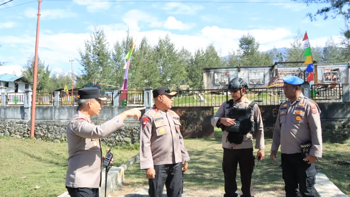 Kapolda Papua Tengah dan Rombongan berada di Ilaga, Kabupaten Puncak. (CEPOSONLINE.COM/HUMAS POLDA PAPUA TENGAH)&nbsp;