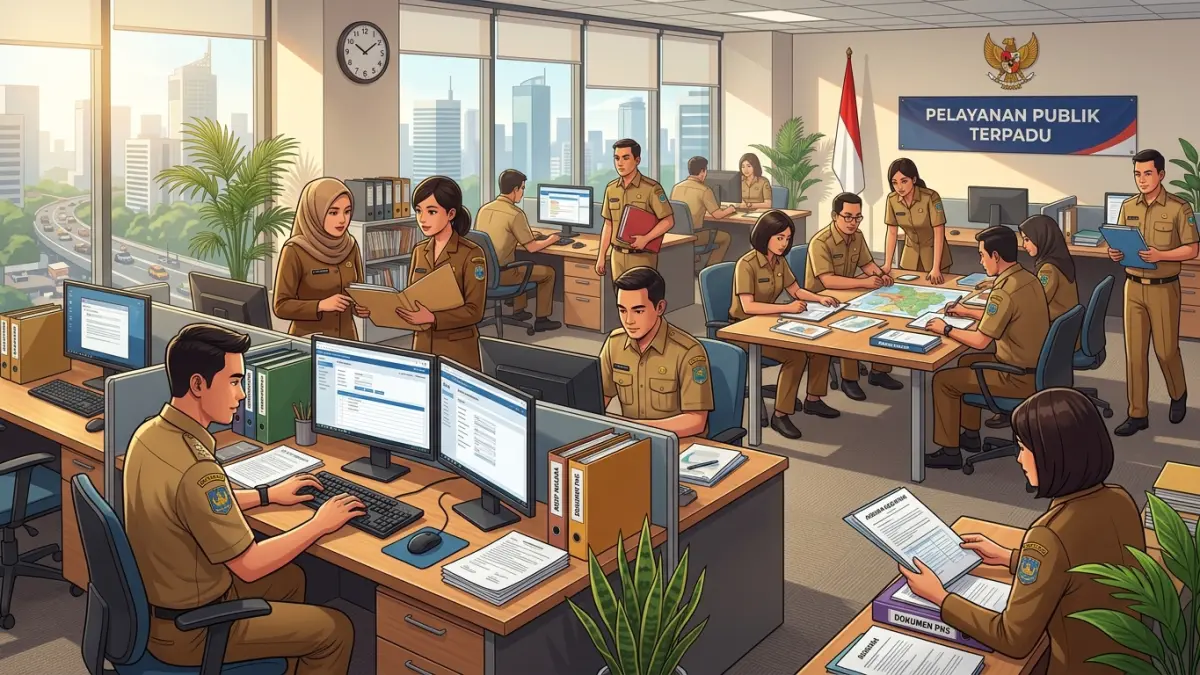 Ilustrasi PNS. (AI) 