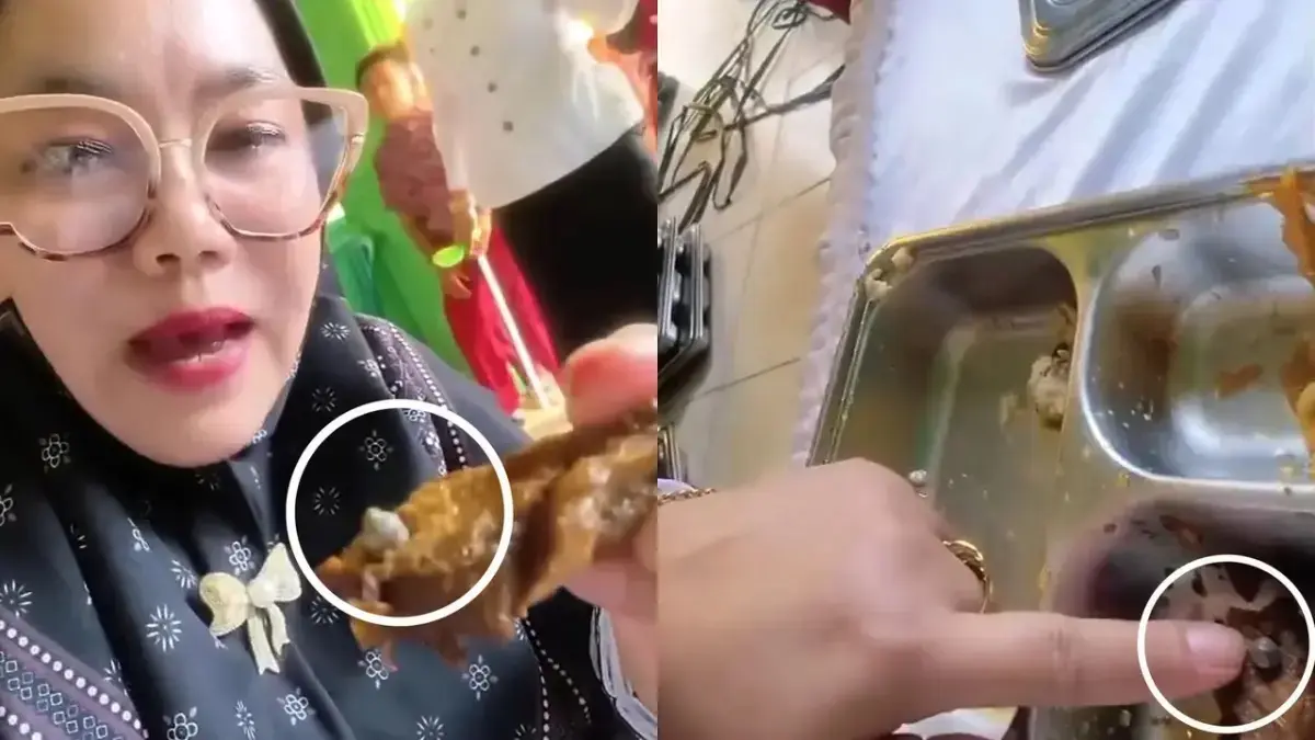 Guru di Lampung Utara memperlihatkan peluru dalam menu MBG.