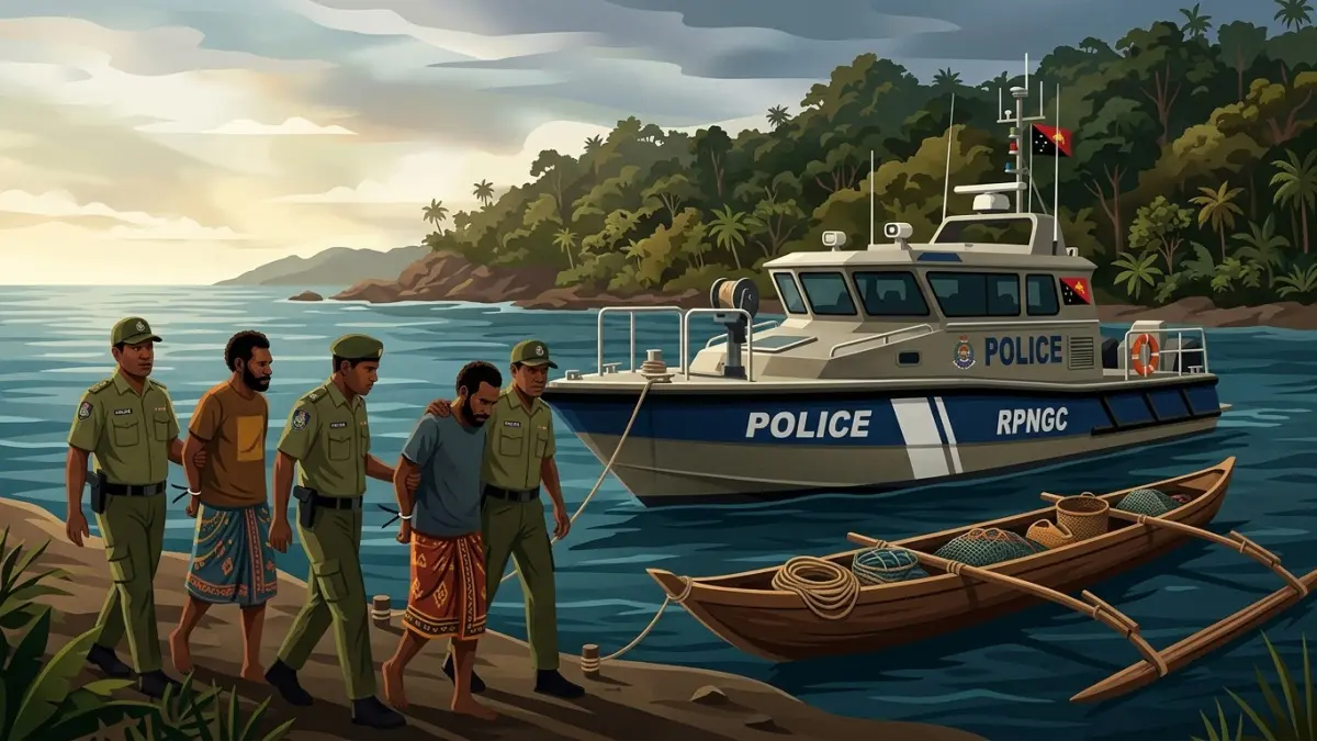 Ilustrasi nelayan yang ditangkap. (AI) 