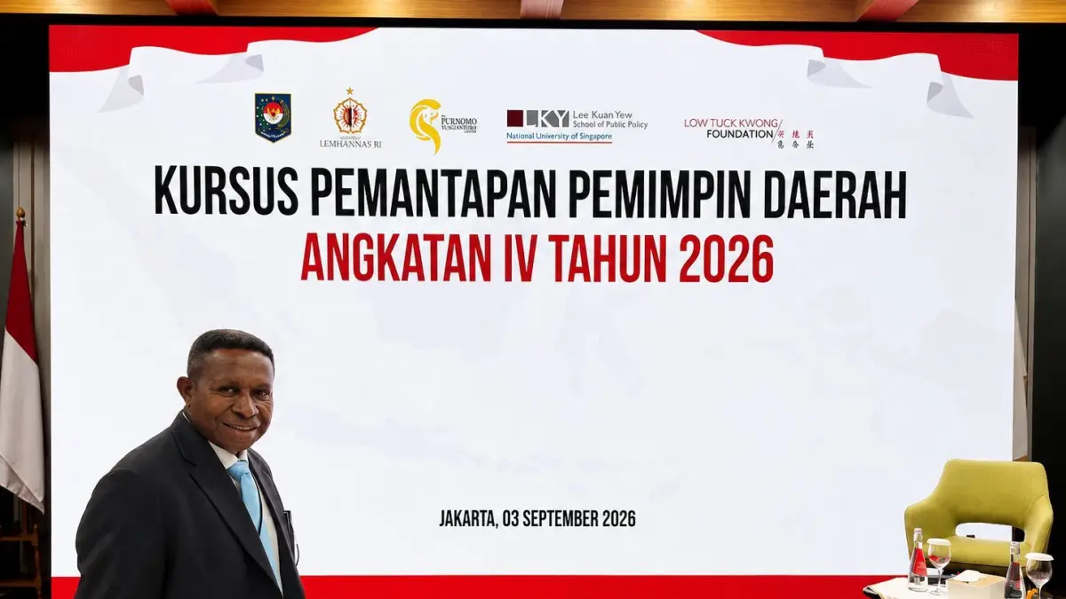 Bupati Waropen, Fransiscus Xaverius Mote saat mengikuti Kursus Pemantapan Pimpinan Daerah Angkatan ke IV Tahun 2026, di Jakarta. (CEPOSONLINE.COM/DOKUMEN).