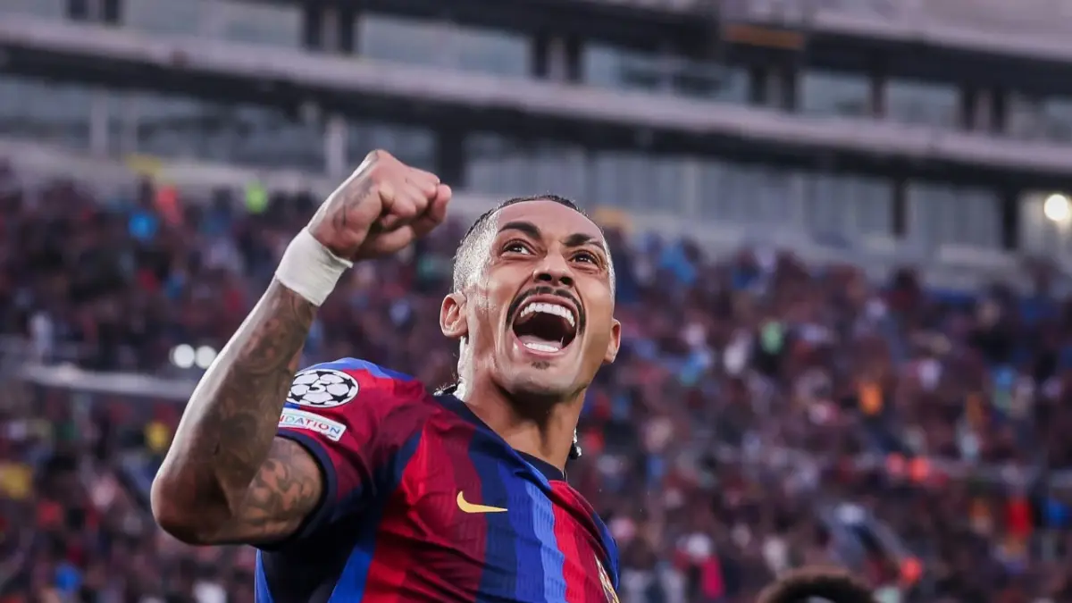 Raphinha cetak dua gol untuk kemenangan Barcelona atas tamunya Feyenoord di Camp Nou, Barcelona, Kamis (10/9/2026). (X)