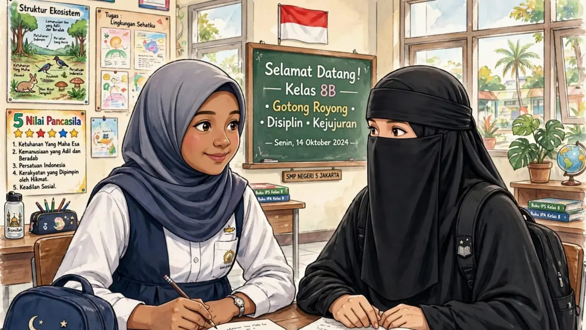 Ilustrasi hijab dan burqa