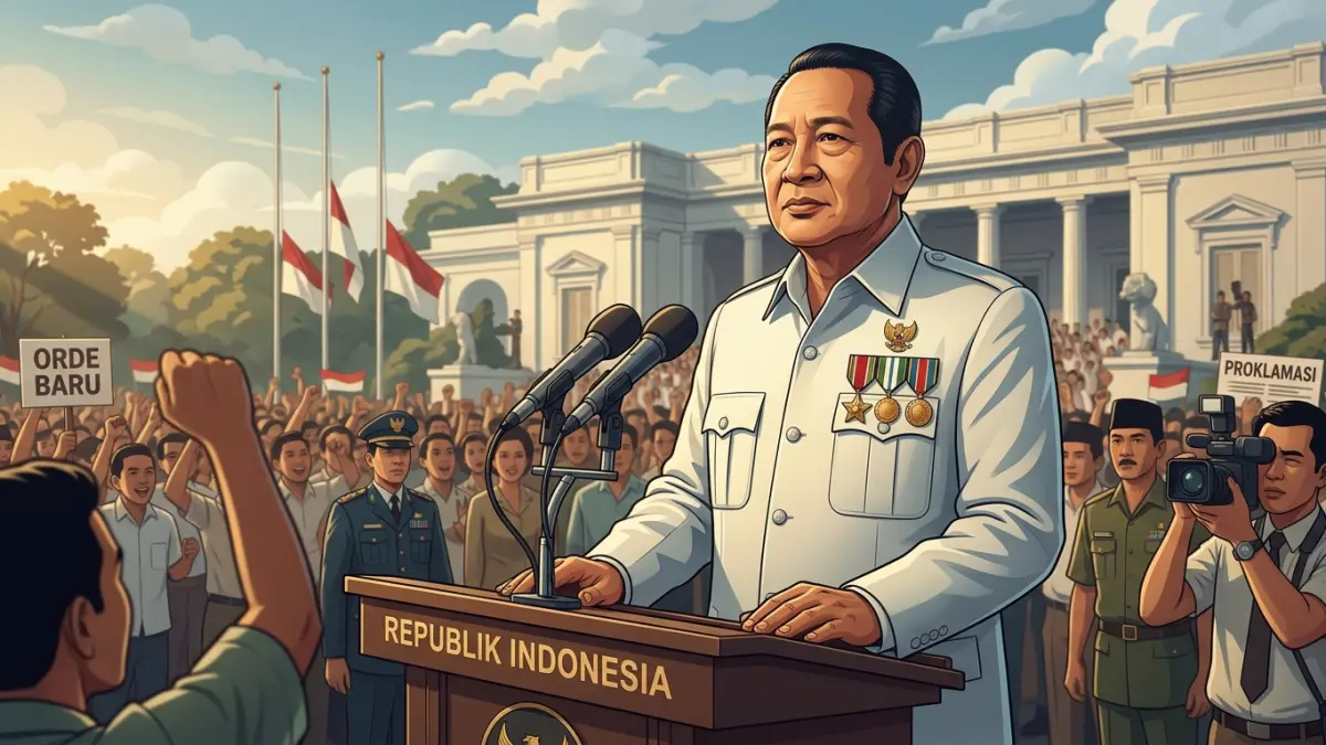 Ilustrasi Mantan Presiden Soeharto. (AI)