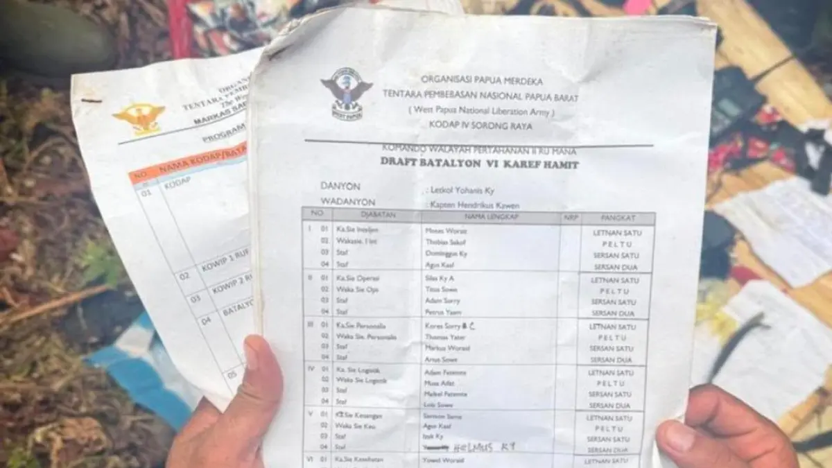 Dokumen milik TPNPB OPM. (Foto: CEPOSONLINE.COM/KOOPS TNI HABEMA).