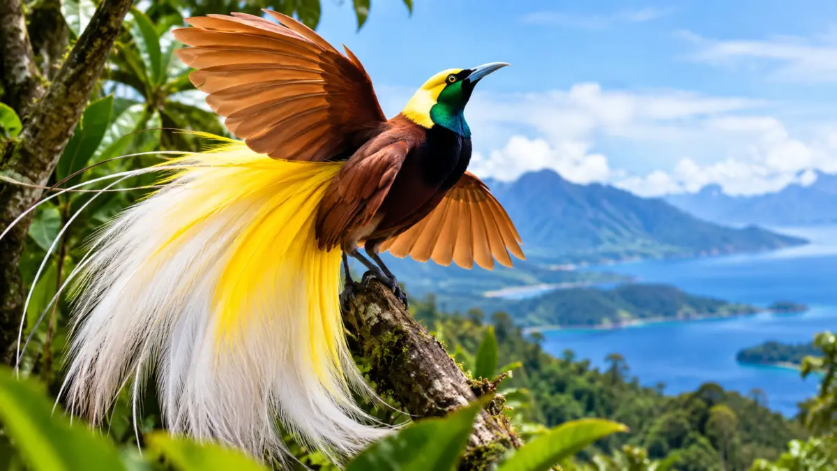 ILUSTRASI BURUNG CENDERAWASIH.