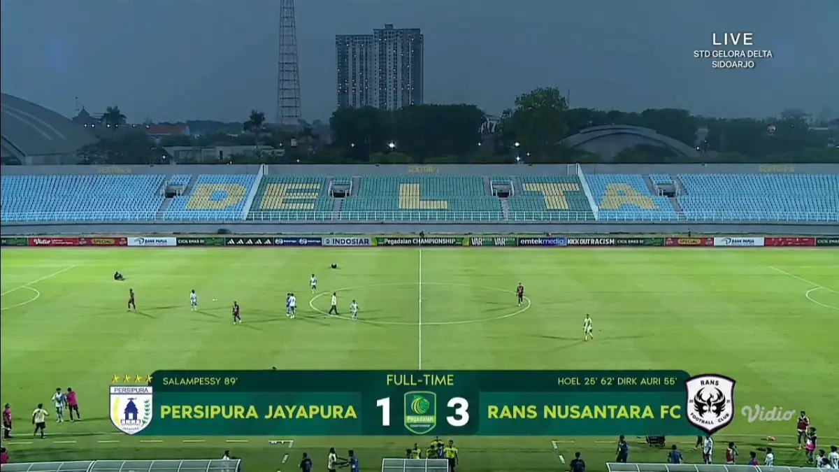 Hasil akhir Persipura ketika dikalahkan Rans. (X.COM)