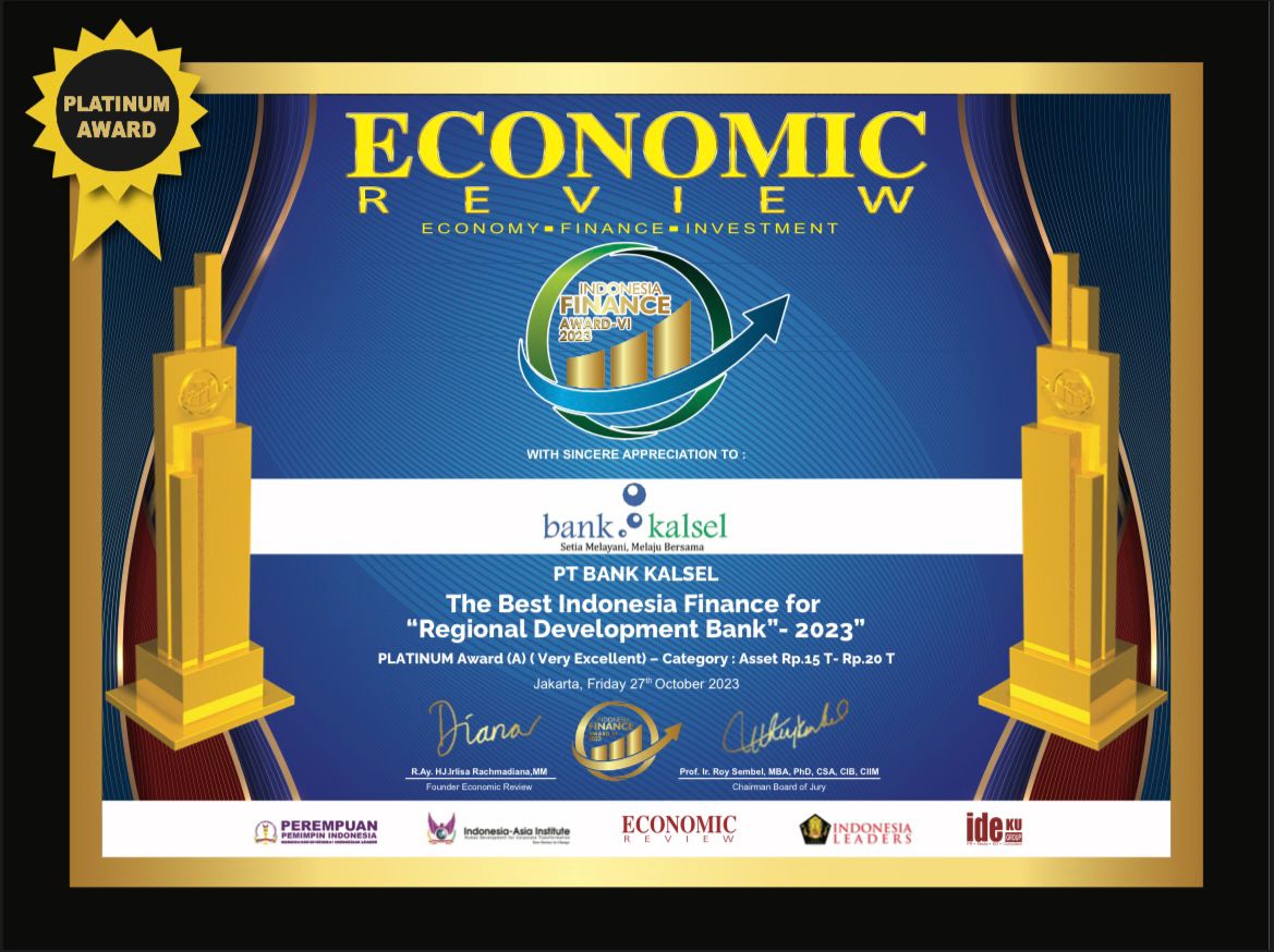 AWARD: Bank Kalsel meraih The Best Indonesia Finance 2023 pada ajang Indonesia Finance Award VI 2023