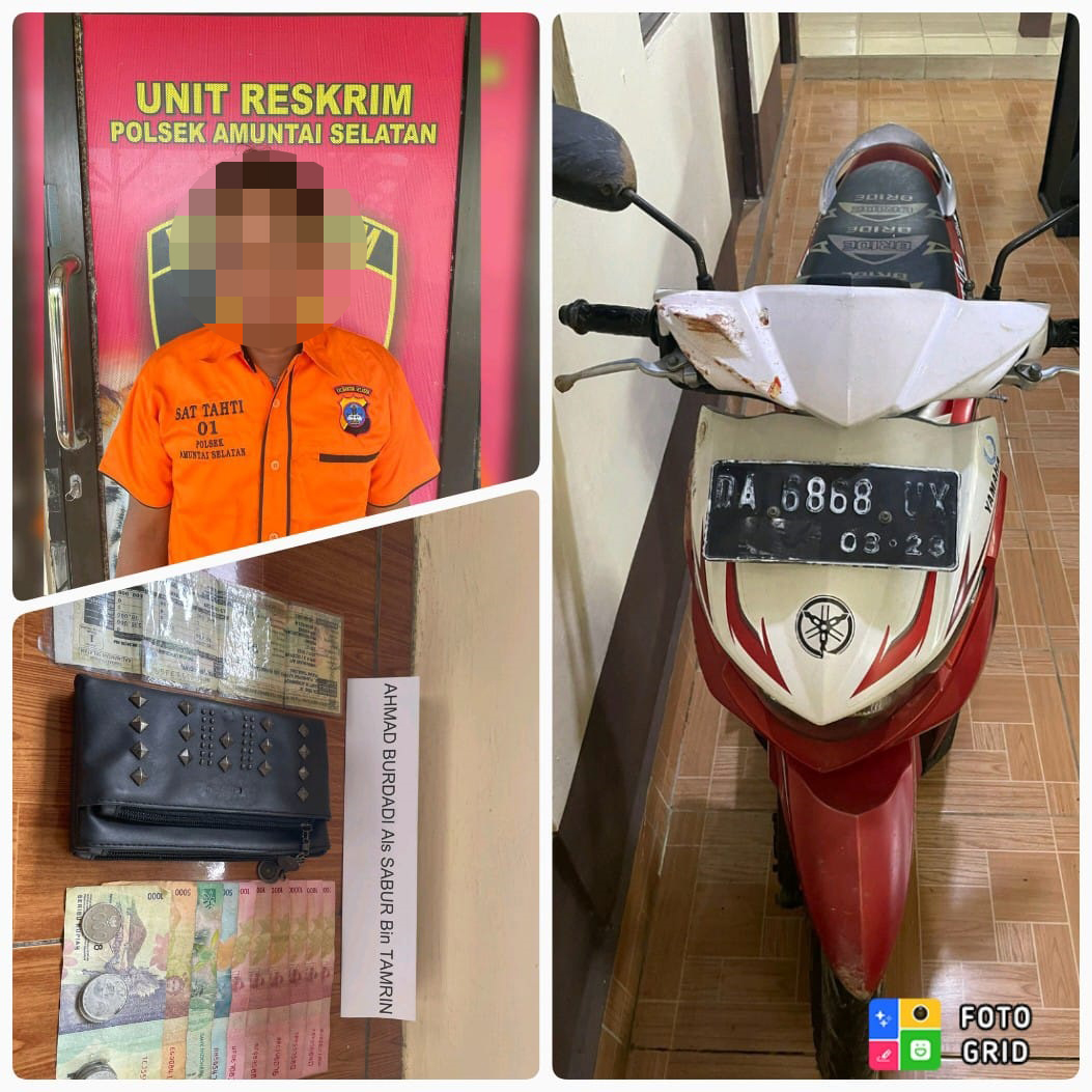 APES: AB (45) pelaku pencurian diamankan anggota Polsek Amuntai Selatan di Polres HSU.