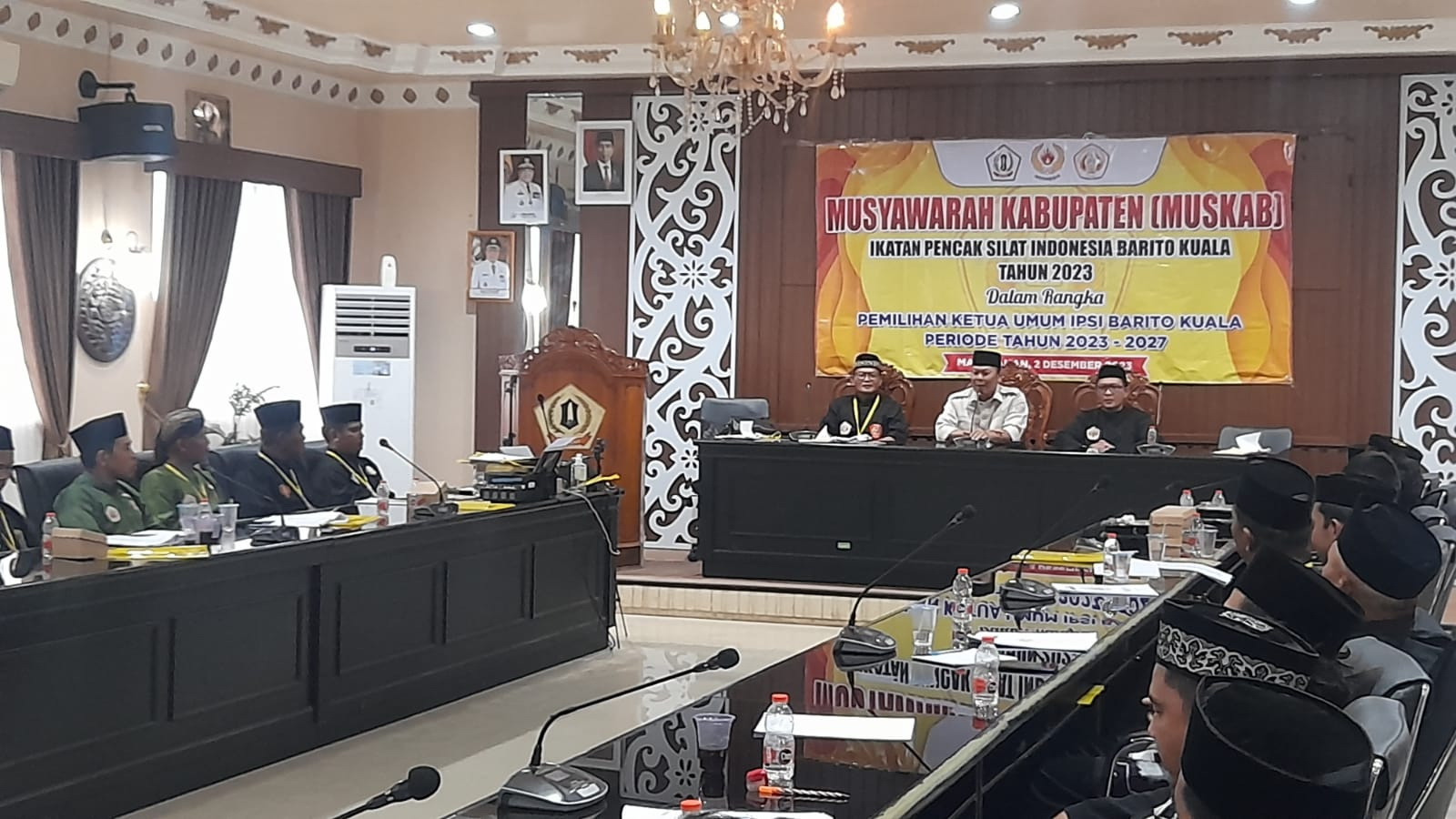 MUSKAB: Anwar Hadimi kembali terpilih menjadi Ketua Ikatan Pencak Silat Indonesia (IPSI) Kabupaten Batola, setelah terpilih secara aklamasi, untuk periode kedua tahun 2023-2027.