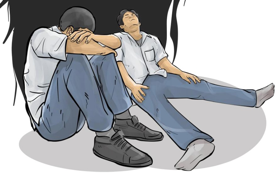 Ilustrasi pelajar kecanduan.