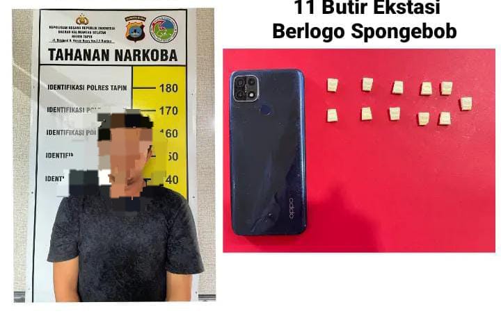 DIAMANKAN: Pelaku dan barang bukti yang diamankan Sat Narkoba Polres Tapin.(Foto: Sat Narkoba Polres Tapin/Radar Banjarmasin)