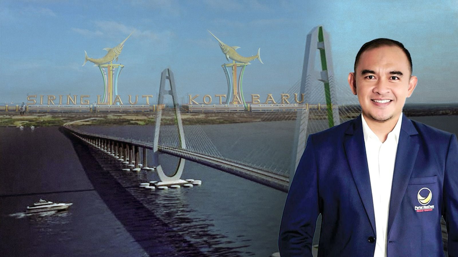CALEG DPR RI: Rahmat Trianto menjanjikan akan menjadi prioritasnya untuk percepatan pembangunan Jembatan Pulau Laut.(foto: Rahmat Trianto untuk Radar Banjarmasin)