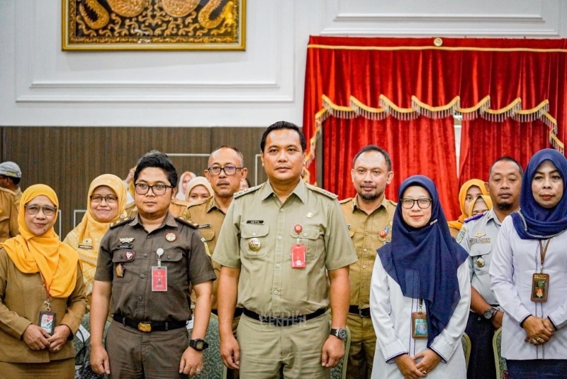 RAPAT: Pemko Banjarbaru usai Rapat Gugus Tugas KLA di Aula Gawi Sabarataan, Senin (12/2).