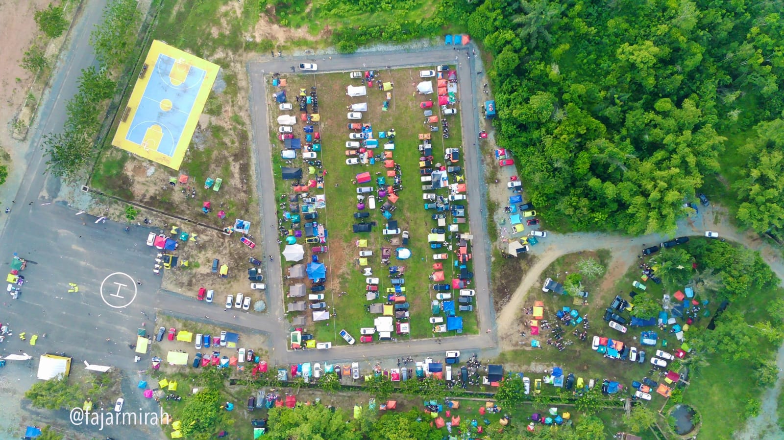 TERATUR: Foto udara suasana Jamnas CAF 2 2024 di Alam Roh 20 Kiram, Kecamatan Karang Intan, Kabupaten Banjar, 17-18 Februari 2024.