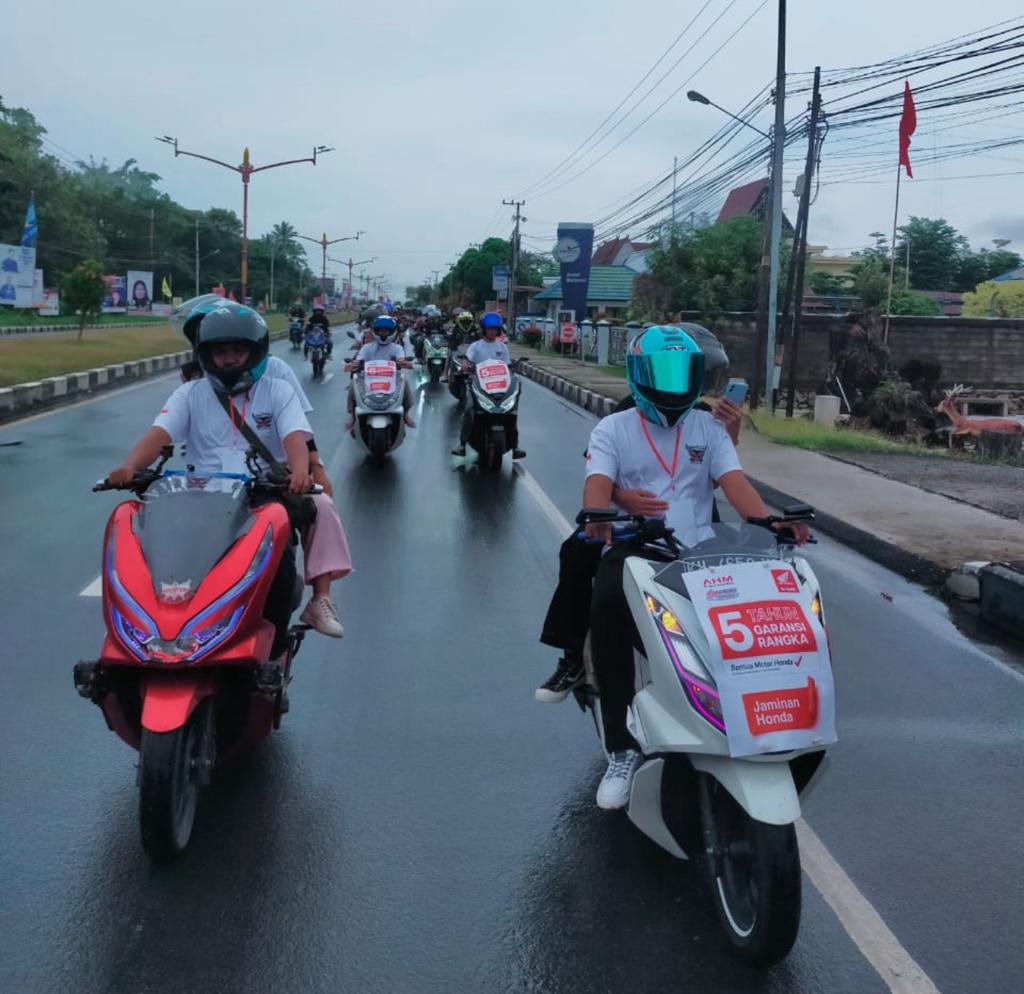 GARANSI: Kegiatan kampanye garansi 5 tahun untuk rangka sepeda motor Honda