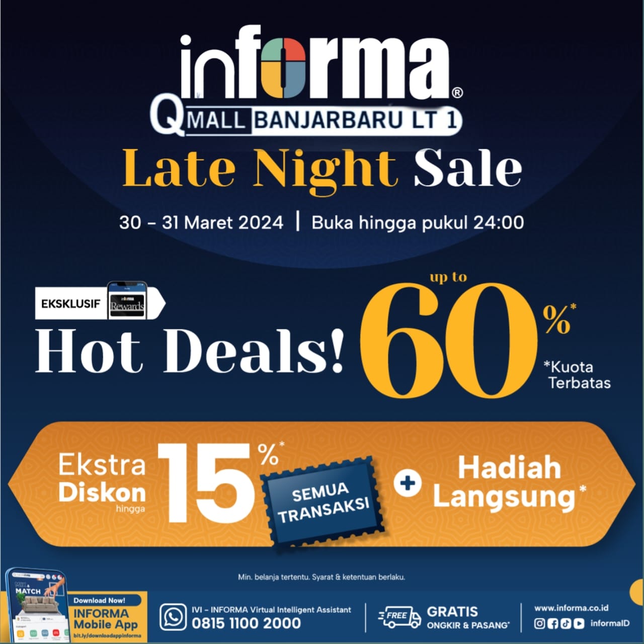 PROMO: Promo Hot Deals Diskon 60% yang Ditunggu-Tunggu Kembali Lagi di Informa Qmall Banjarbaru