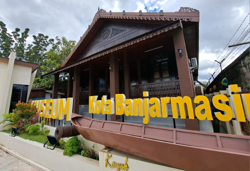 DIBANGUN ULANG: Museum Kayuh Baimbai di Muara Kelayan Banjarmasin.