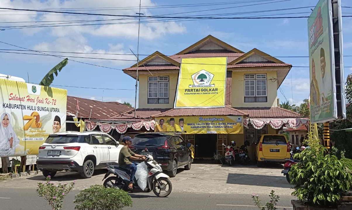 PENJARINGAN: Sekretariat DPD Partai Golkar HSU di Jalan Norman Umar, Murung Sari,&nbsp; Amuntai.