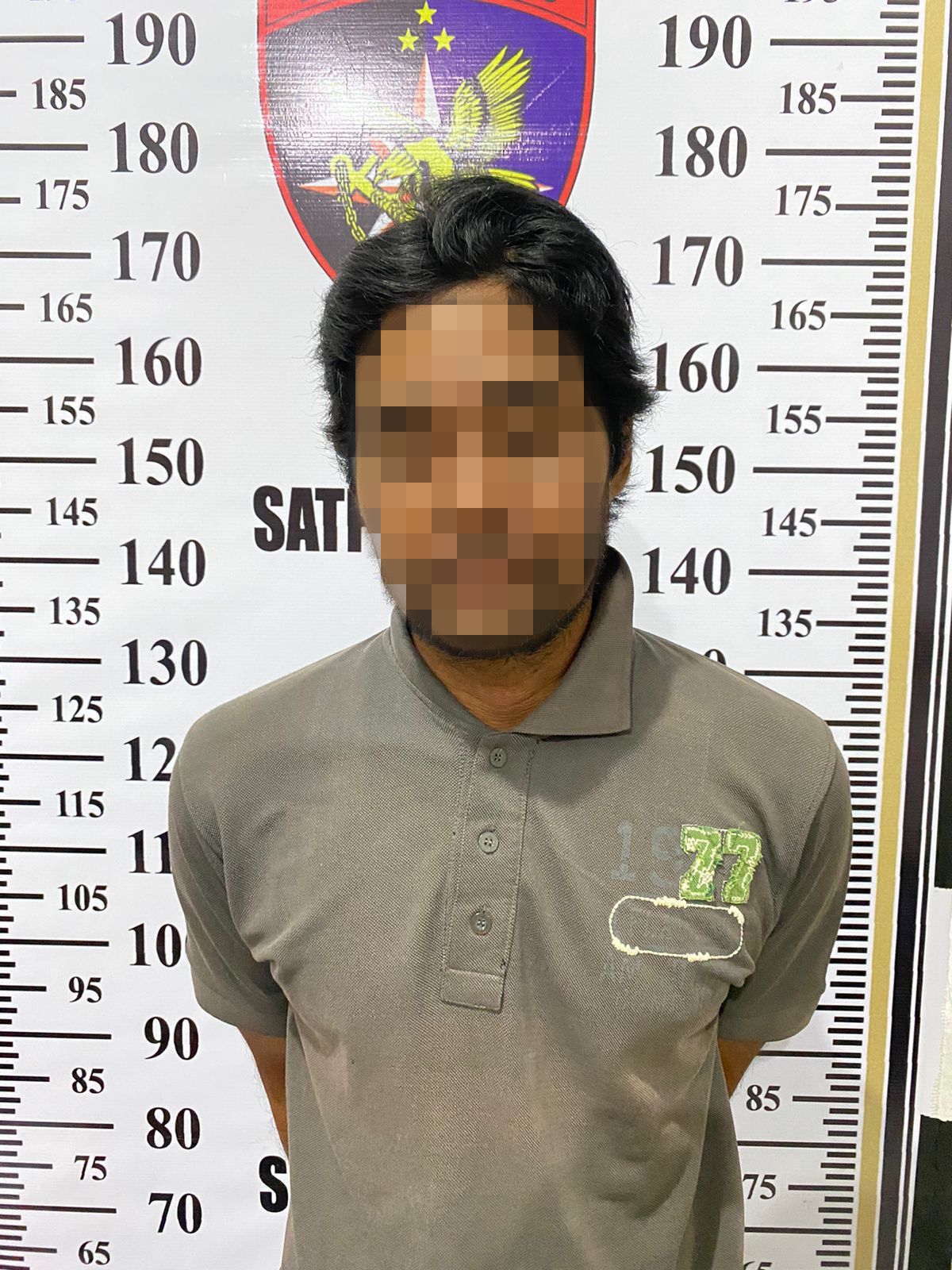BAWA SAJAM:H (42) ditangkap di Unit Gakkum Satpolairud Tanbu di Jalan Pelabuhan Simpang Empat, Kabupaten Tanbu (14/5/2024).(Foto: Satpolairud Tanbu untuk Radar Banjarmasin)