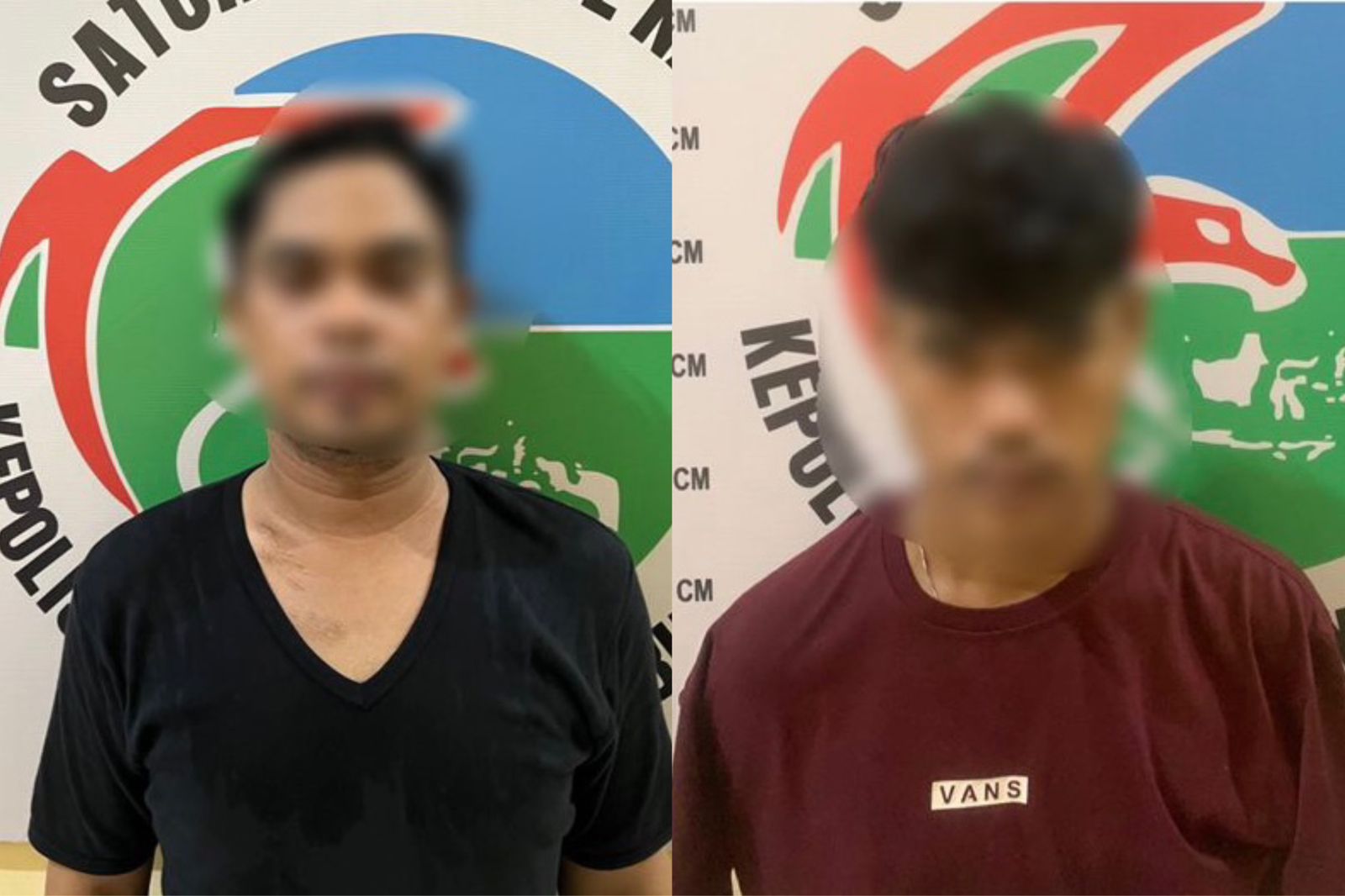DIAMANKAN: Petugas mengamankan MAA dan MAR, warga Kecamatan Simpang Empat, Tanbu. Keduanya diduga mengedarkan sabu.