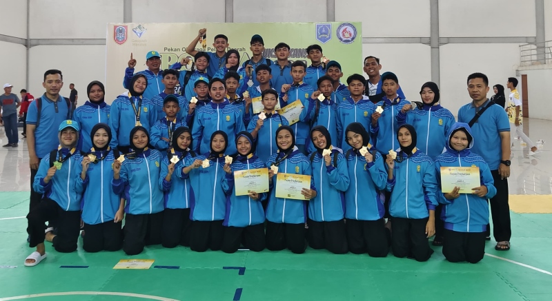 BERHASIL: Kontingen silat Kota Banjarmasin berhasil melampui target di Popda Kalsel 2024 dengan perolehan 11 medali emas, 2 medali perak dan 4 medali perunggu.
