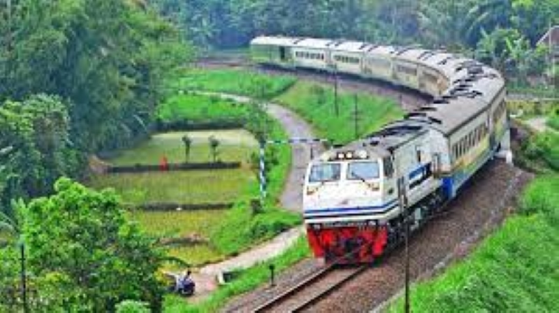 ANGAN-ANGAN: Ilustrasi jalur kereta api yang diinginkan terbangun di Kalsel.