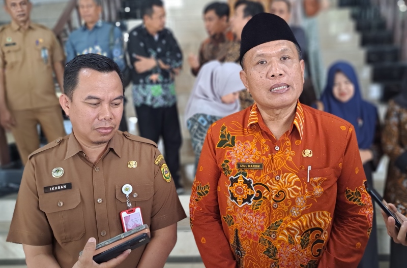 KERJA SAMA: Sekda Banjarmasin, Ikhsan Budiman dan Sekda Blitar, Izul Marom di Balai Kota, Senin (27/5)&nbsp;