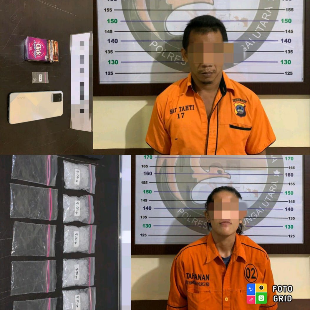 KEJAHATAN NARKOTIKA: Polres HSU dan jajarannya berhasil mengamankan tujuh tersangka dalam kasus penyalahgunaan narkoba.(Foto:M Akbar/Radar Banjarmasin)