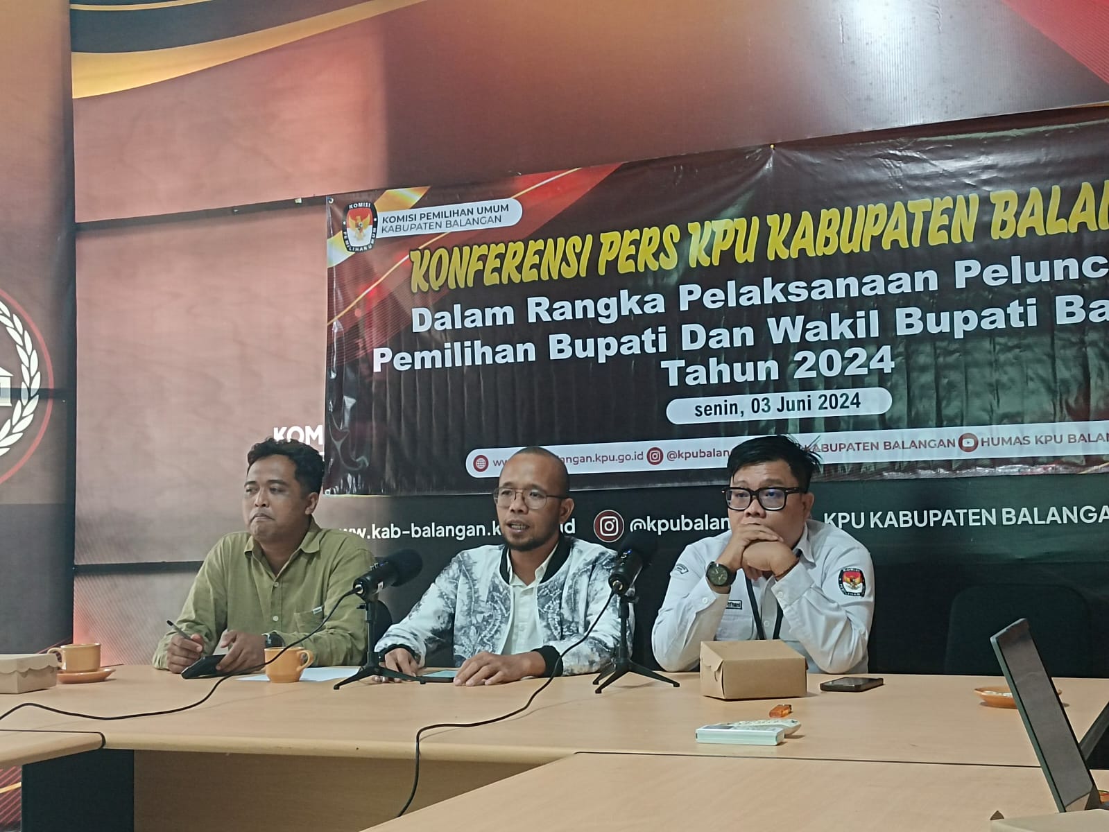 JUMPA PERS:KPU Kabupaten Balangan akan segera meluncurkan maskot dan jingle Pilkada 2024.(Foto:M Dirga/Radar Banjarmasin)