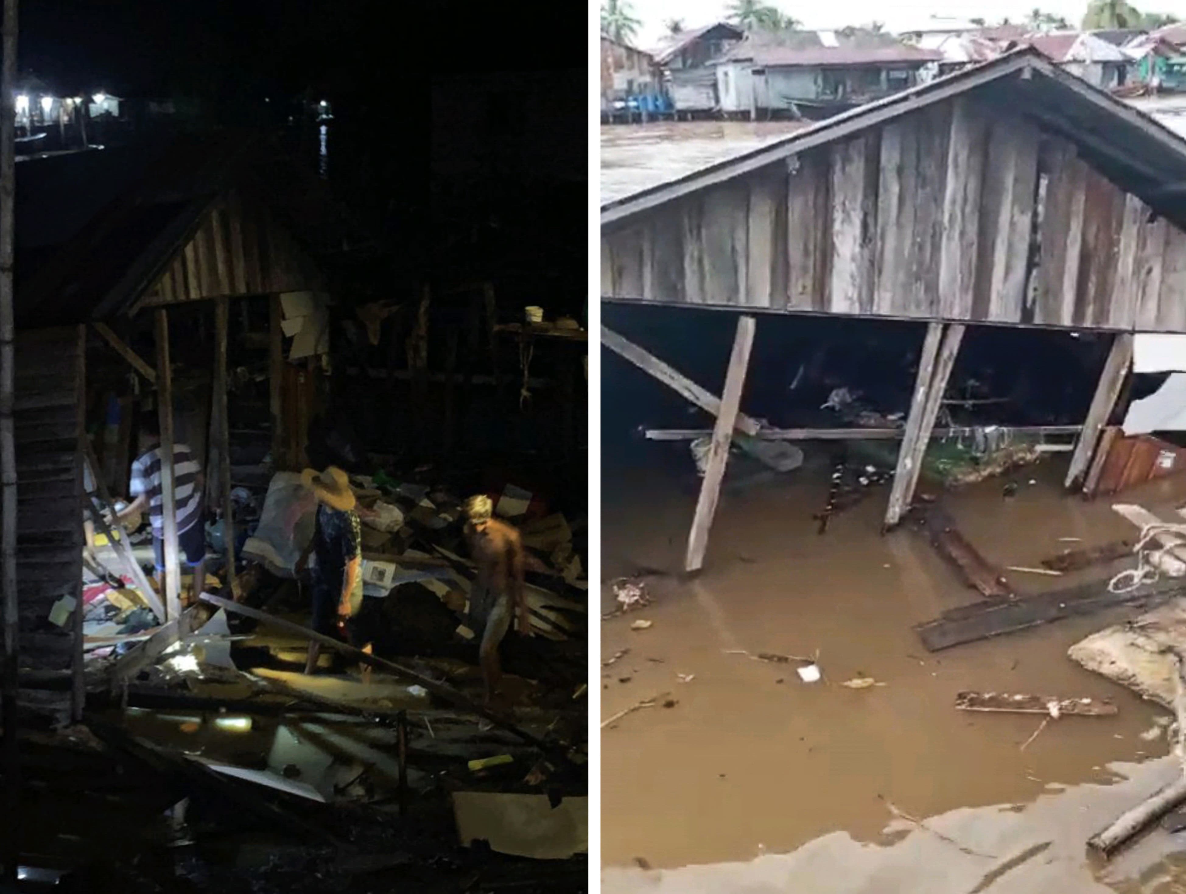 RAPUH:Rumah salah satu warga di Desa Tanipah, Kecamatan Aluh-aluh, Kabupaten Banjar roboh, Senin (27/5/2024) lalu. (Foto: Sheilla Farazela/Radar Banjarmasin)