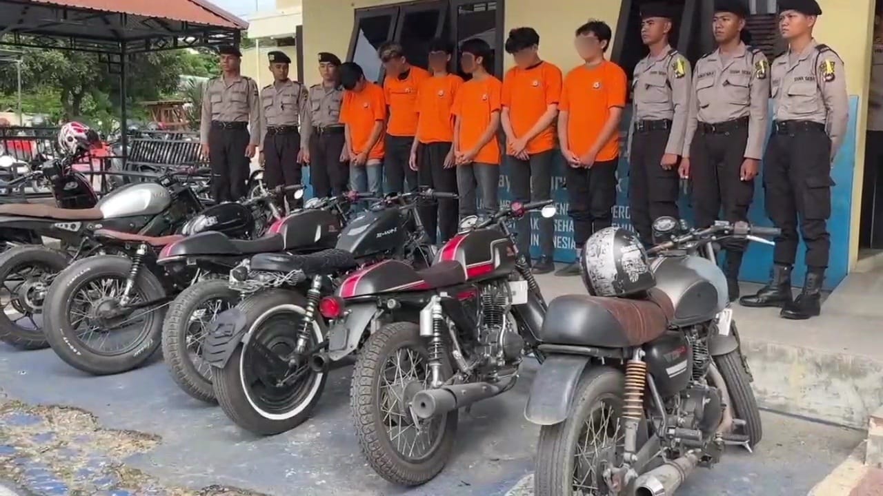 DITANGKAP: Para pelaku pengeroyokan diamankan Polres Banjarbaru.
