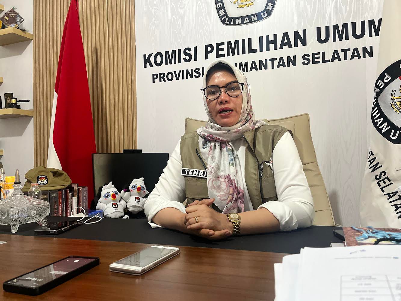 Ketua KPU Kalsel, Andi Tenri Sompa.(Foto:Muhammad Oscar Fraby/Radar Banjarmasin)