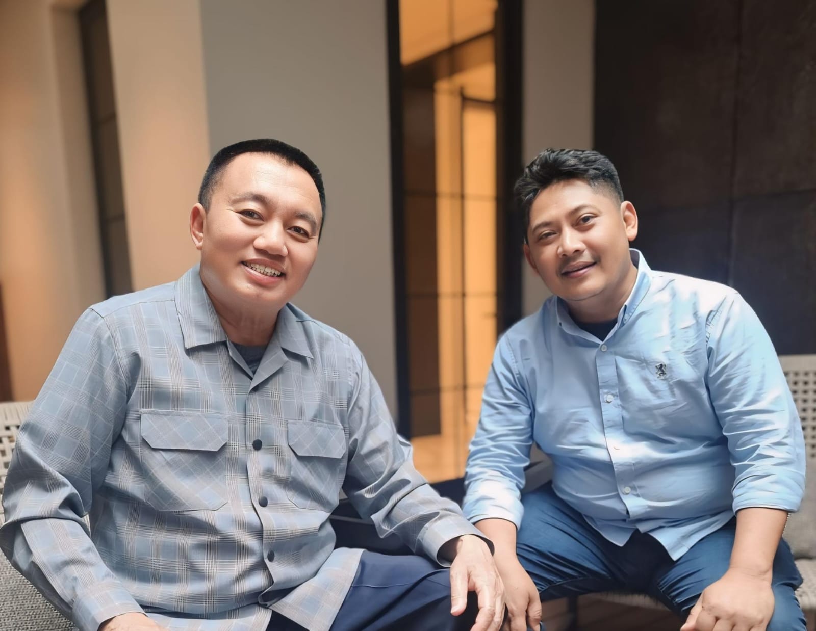 RESTU PAN: Bakal calon Bupati HST, Samsul Rizal (kanan) bersama dengan Ketua DPW PAN Kalsel, Muhidin.