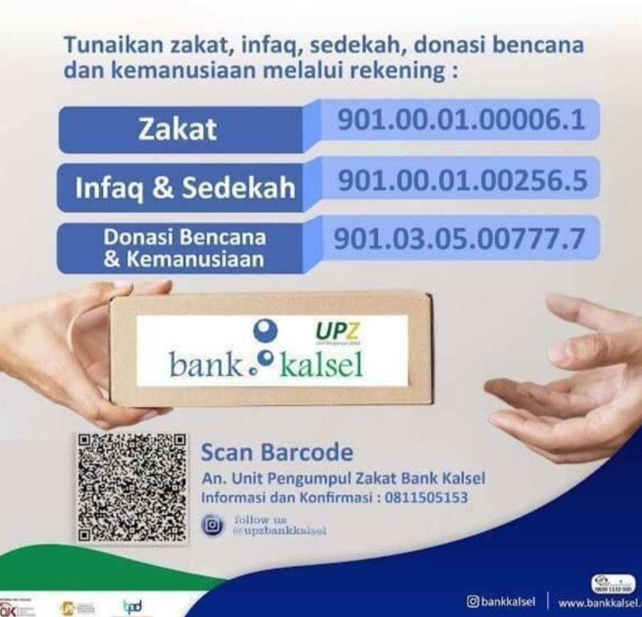 UPZ - Tunaikan Zakat, Infak dan Sedekah lewat UPZ Bank Kalsel