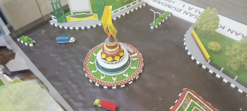 MASTERPLAN: Gambar master plan pembangunan bundaran baru Kota Amuntai di Jalan Ahmad Yani, Kelurahan Murung Sari, Kabupaten Hulu Sungai Utara.