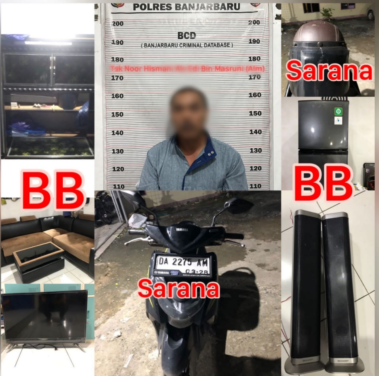 DIAMANKAN: Pelaku NH dan barang bukti yang diamankan Polres Banjarbaru dari kasus pencurian di meja kasir cafe. (Foto: Humas Polres untuk Radar Banjarmasin)