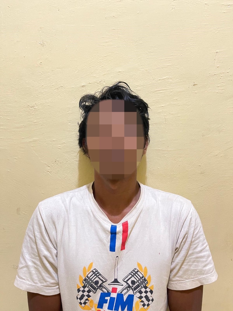 DIRINGKUS: SY (35) diringkus Polsek Karang Bintang Selasa (16/7/2024). Ia diduga melakukan tidak pidana pembunuhan kepada adik iparnya.
