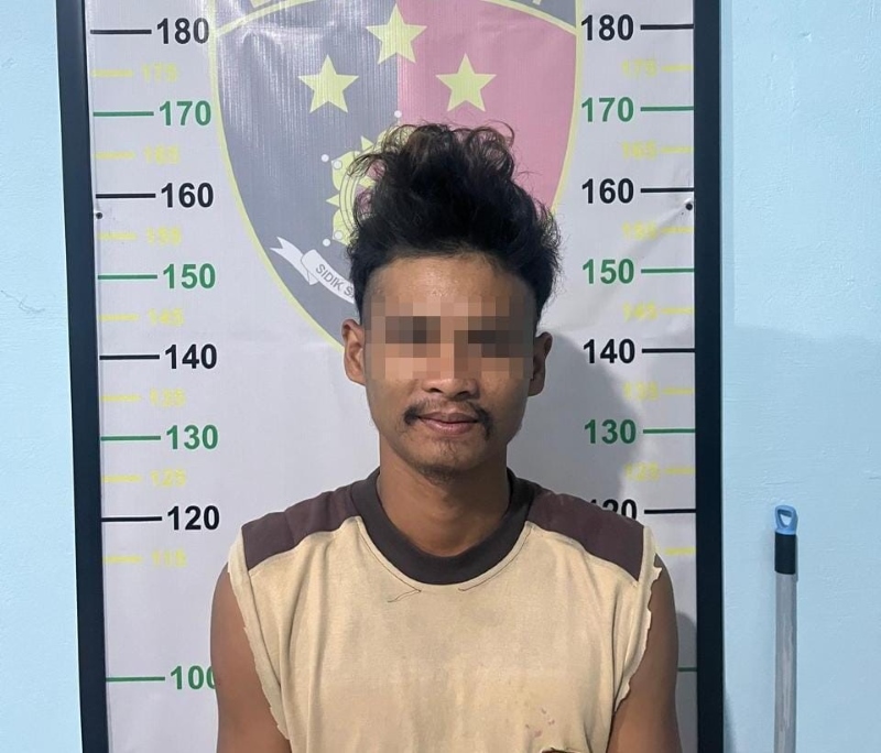 MELANGGAR: S (23) warga Desa Kalumpang Hulu Kecamatan Babirik, diamankan Polsek Babirik, karena menyetrum ikan.
