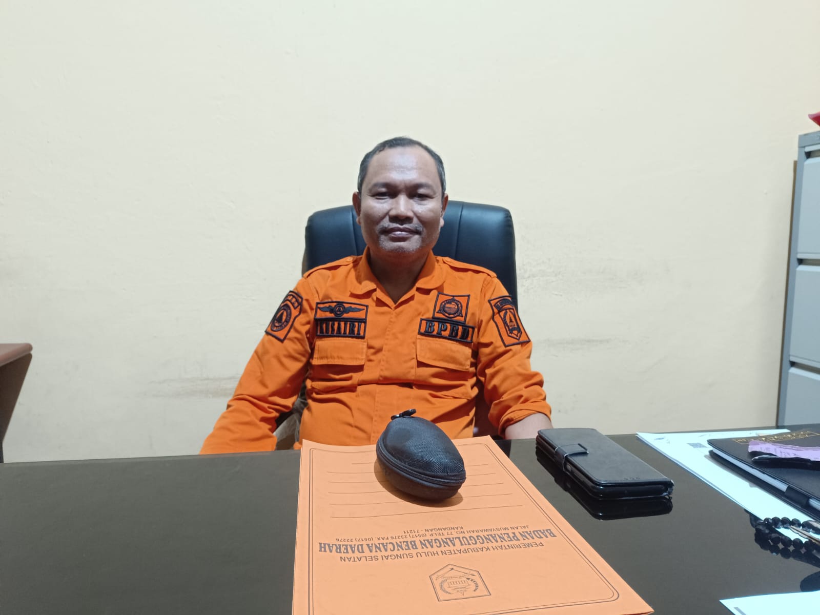Kalak BPBD Kabupaten HSS, Kusairi.(Foto:Salahudin/Radar Banjarmasin)