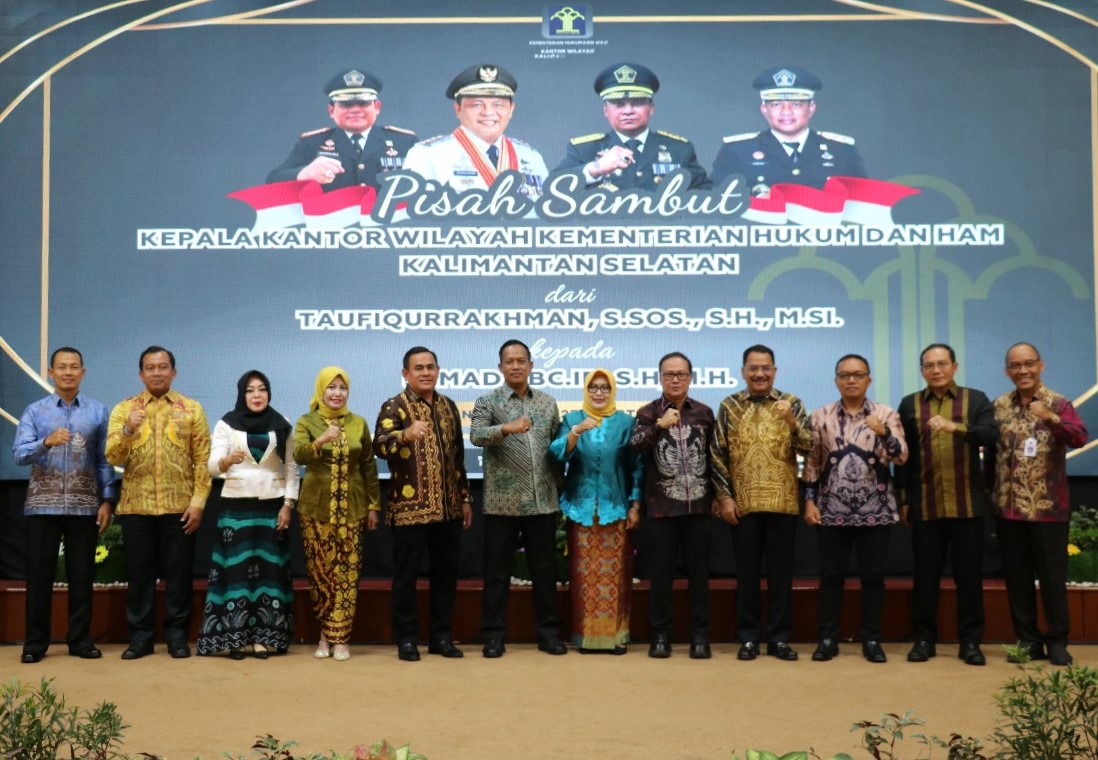 PISAH SAMBUT:Jajaran Forkopimda Kalsel menghadiri acara pisah sambut Kanwil Kemenkumham Kalsel di Mahligai Pancasila, Selasa (27/8/2024) malam.