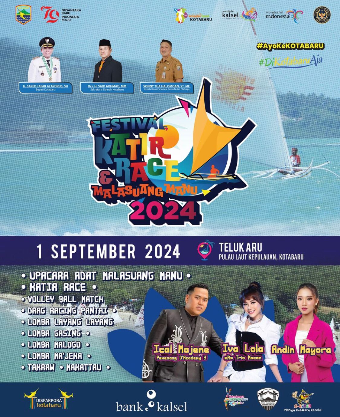 MENARIK: Poster Festival Katir Race dan Malasuang Manu 2024 yang berlangsung pada Minggu (1/9).